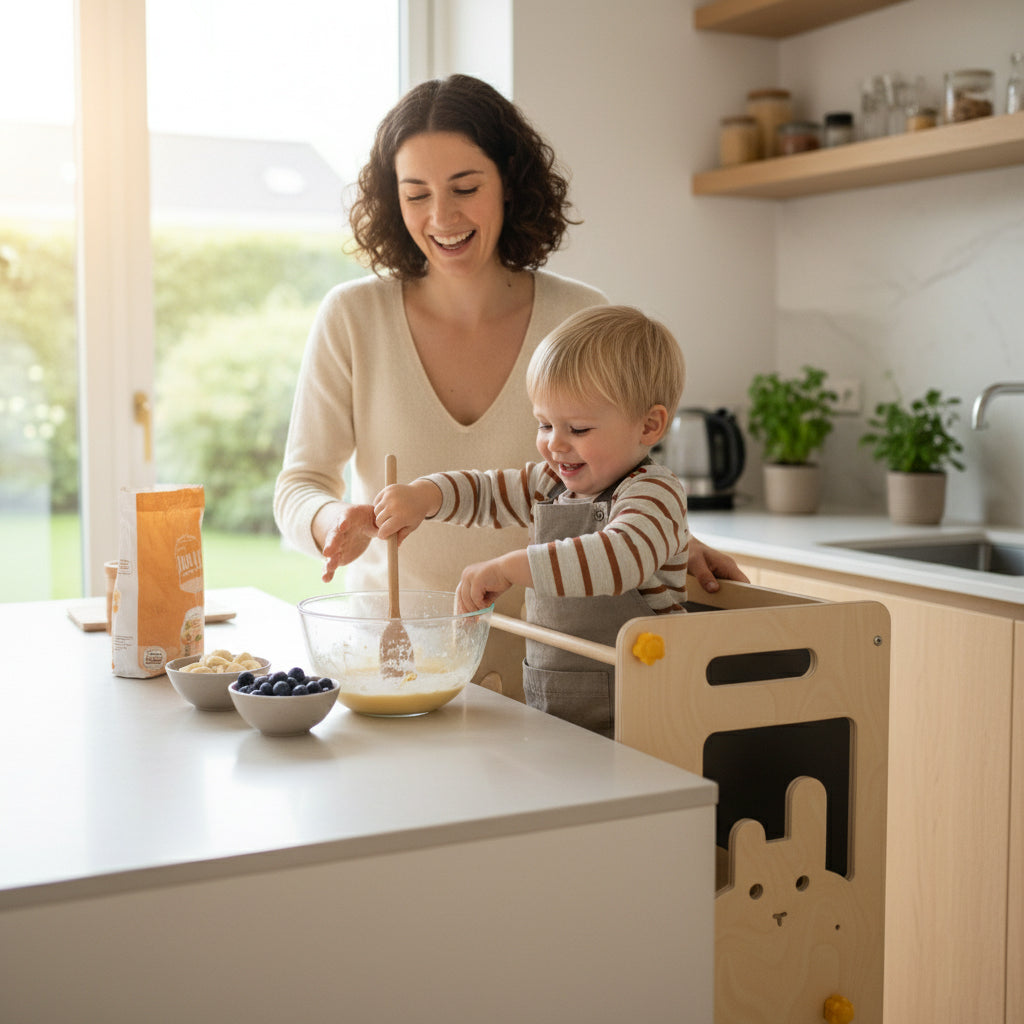Rabbit Learning Tower with Chalkboard | Sustainable Birch Plywood | Hicooo