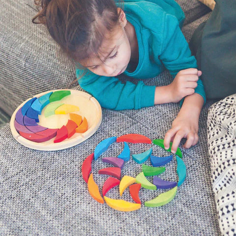 72-Piece Wooden Round Building Creative Block Set