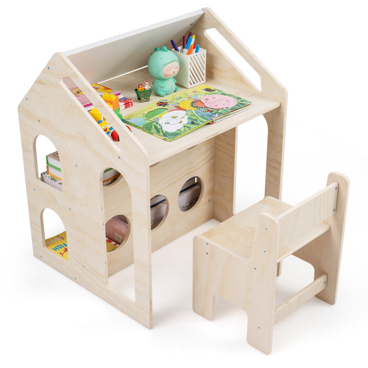 House Shaped Montessori Playroom Furniture Set for Toddlers