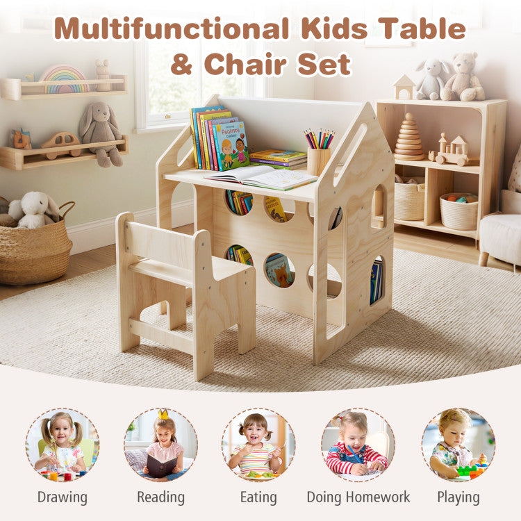 House Shaped Montessori Playroom Furniture Set for Toddlers