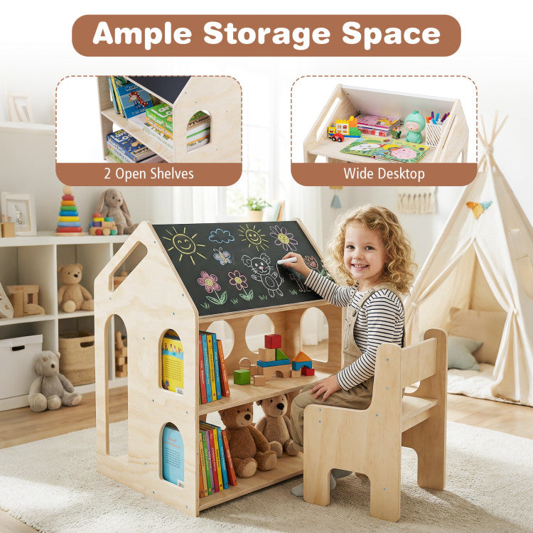 House Shaped Montessori Playroom Furniture Set for Toddlers