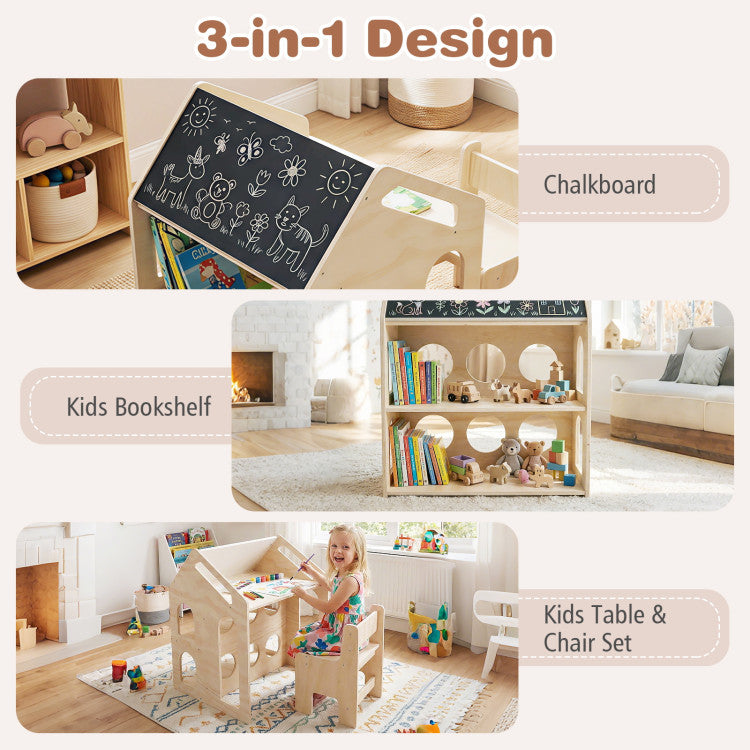 House Shaped Montessori Playroom Furniture Set for Toddlers