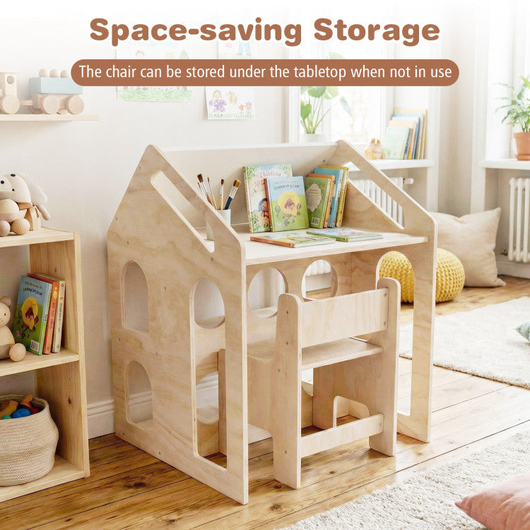 House Shaped Montessori Playroom Furniture Set for Toddlers