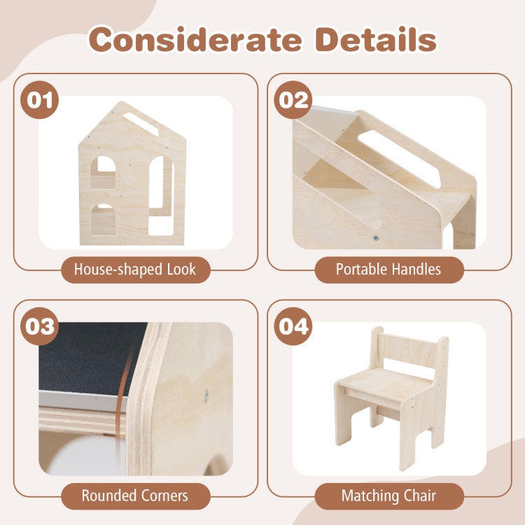 House Shaped Montessori Playroom Furniture Set for Toddlers