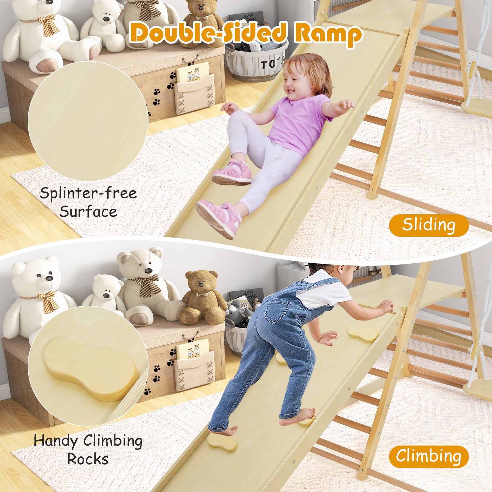 Montessori Wooden Indoor Jungle Gym