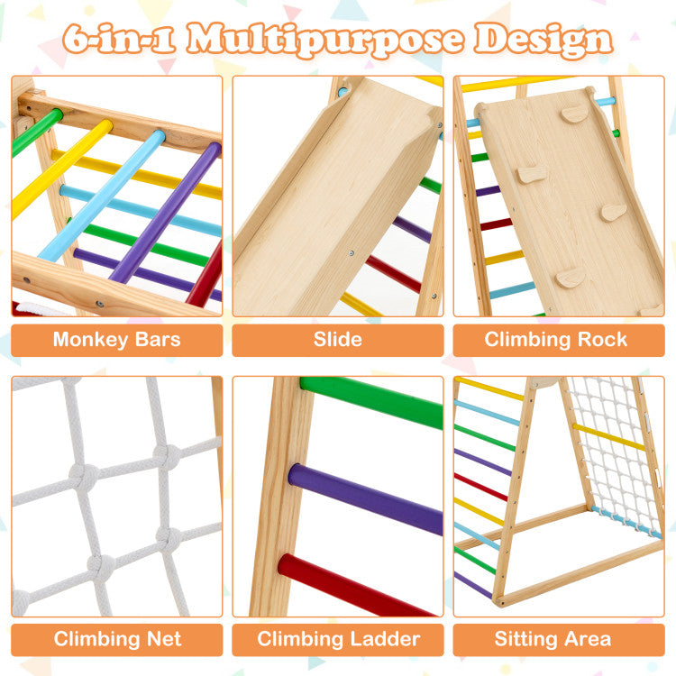 Montessori Indoor Playground with Slide & Monkey Bars