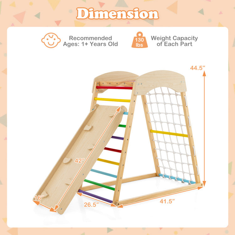 Montessori Indoor Playground with Slide & Monkey Bars