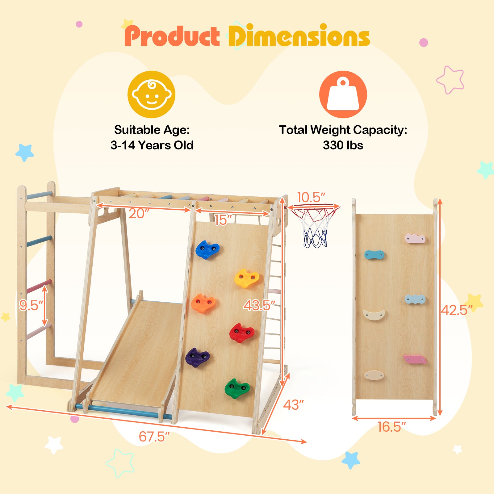 Swedish Heavy-Duty Wooden Indoor Jungle Gym