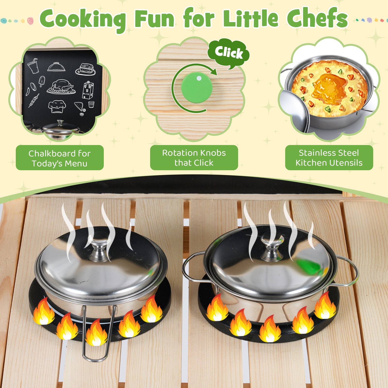 Wooden Kids Outdoor Mud Kitchen with Chalkboard