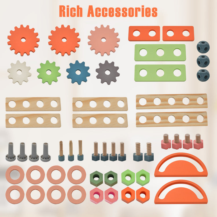 Wooden Pretend Play Tool Bench for Toddlers