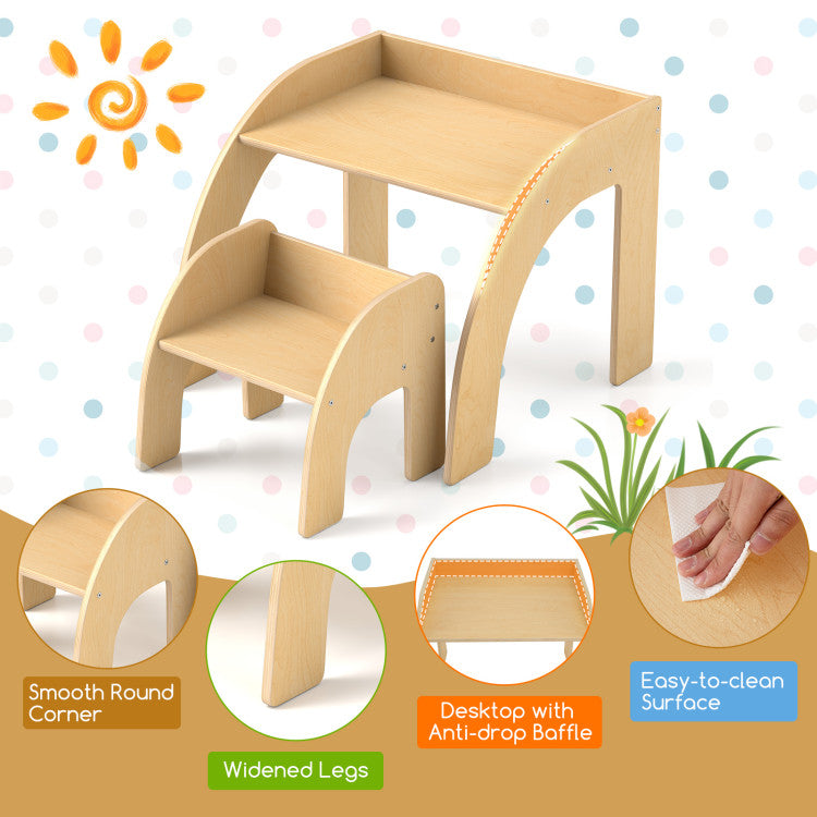 Wide Toddler Activity Table Set for Playroom