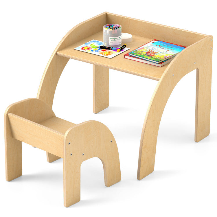 Wide Toddler Activity Table Set for Playroom