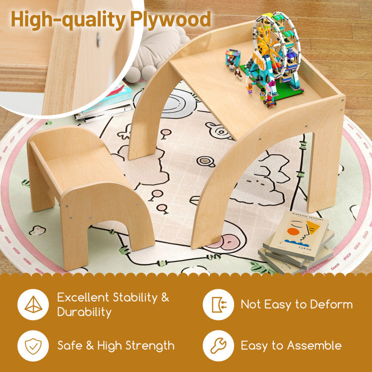 Wide Toddler Activity Table Set for Playroom