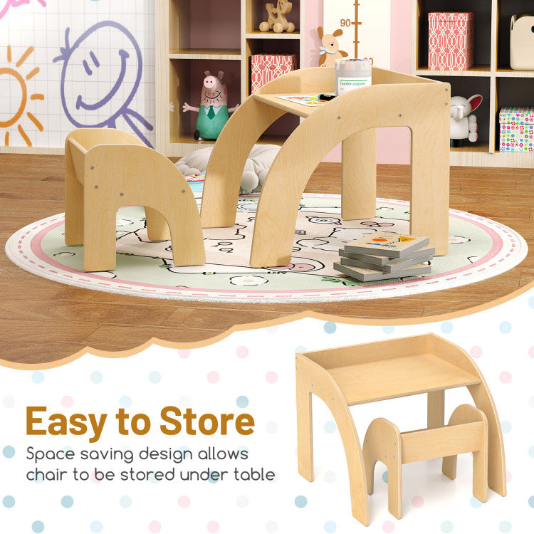 Wide Toddler Activity Table Set for Playroom