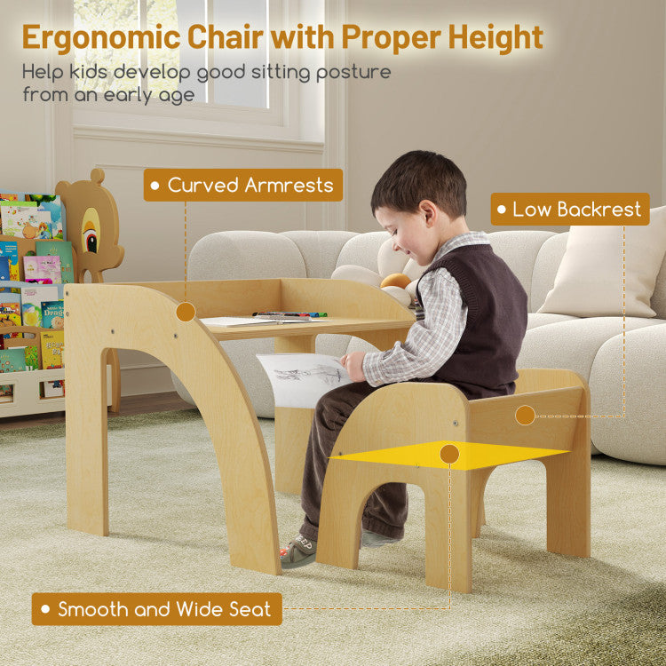 Wide Toddler Activity Table Set for Playroom