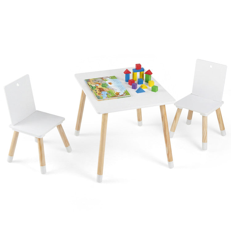 Wooden Table and 2 Chairs Montessori Toddler Activity Table