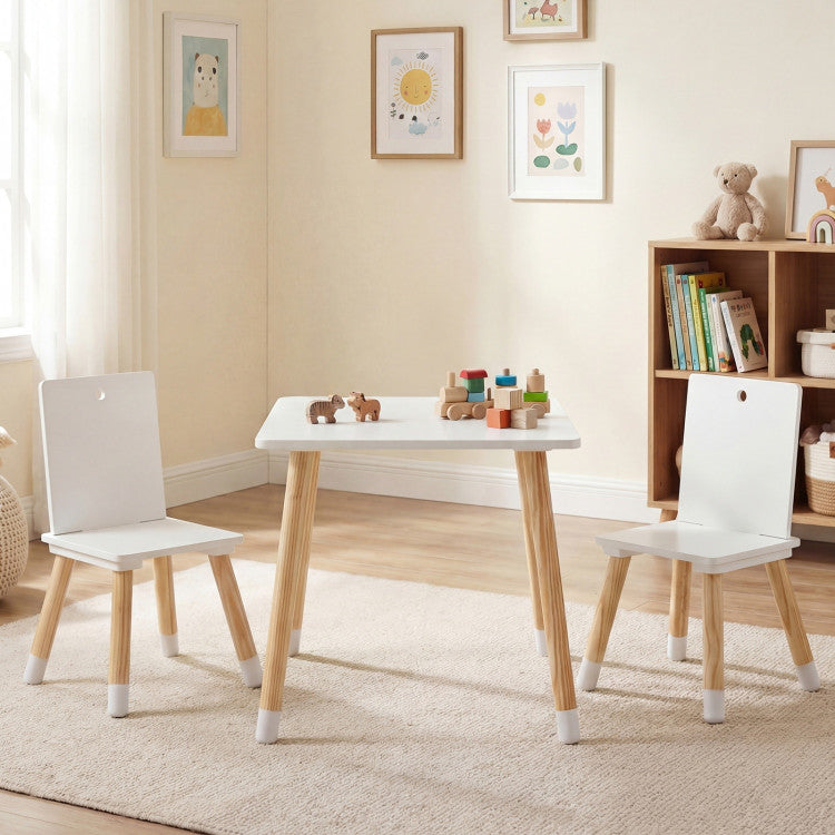 Wooden Table and 2 Chairs Montessori Toddler Activity Table