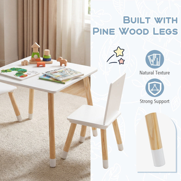 Wooden Table and 2 Chairs Montessori Toddler Activity Table