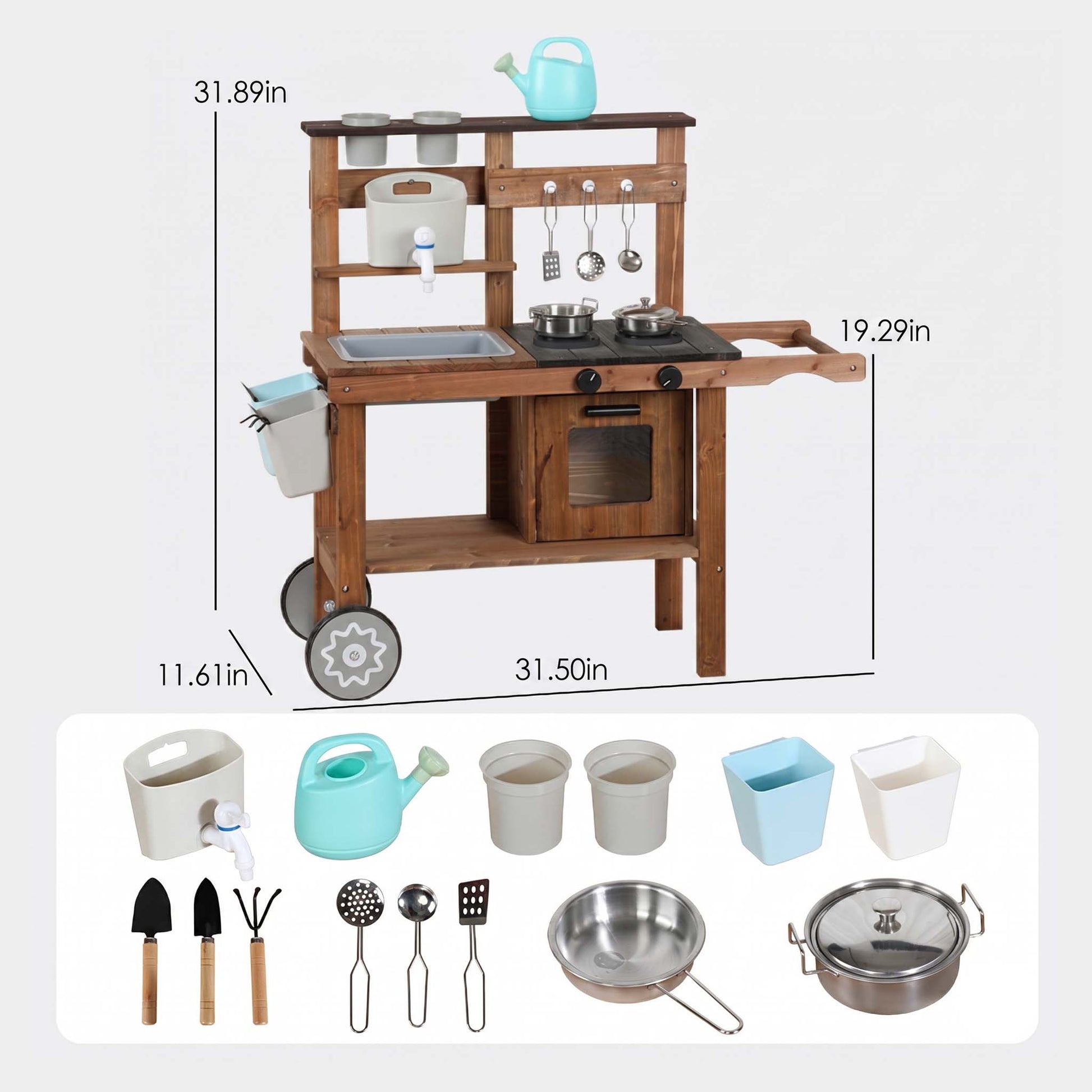 Wooden Outdoor Mud Kitchen Set