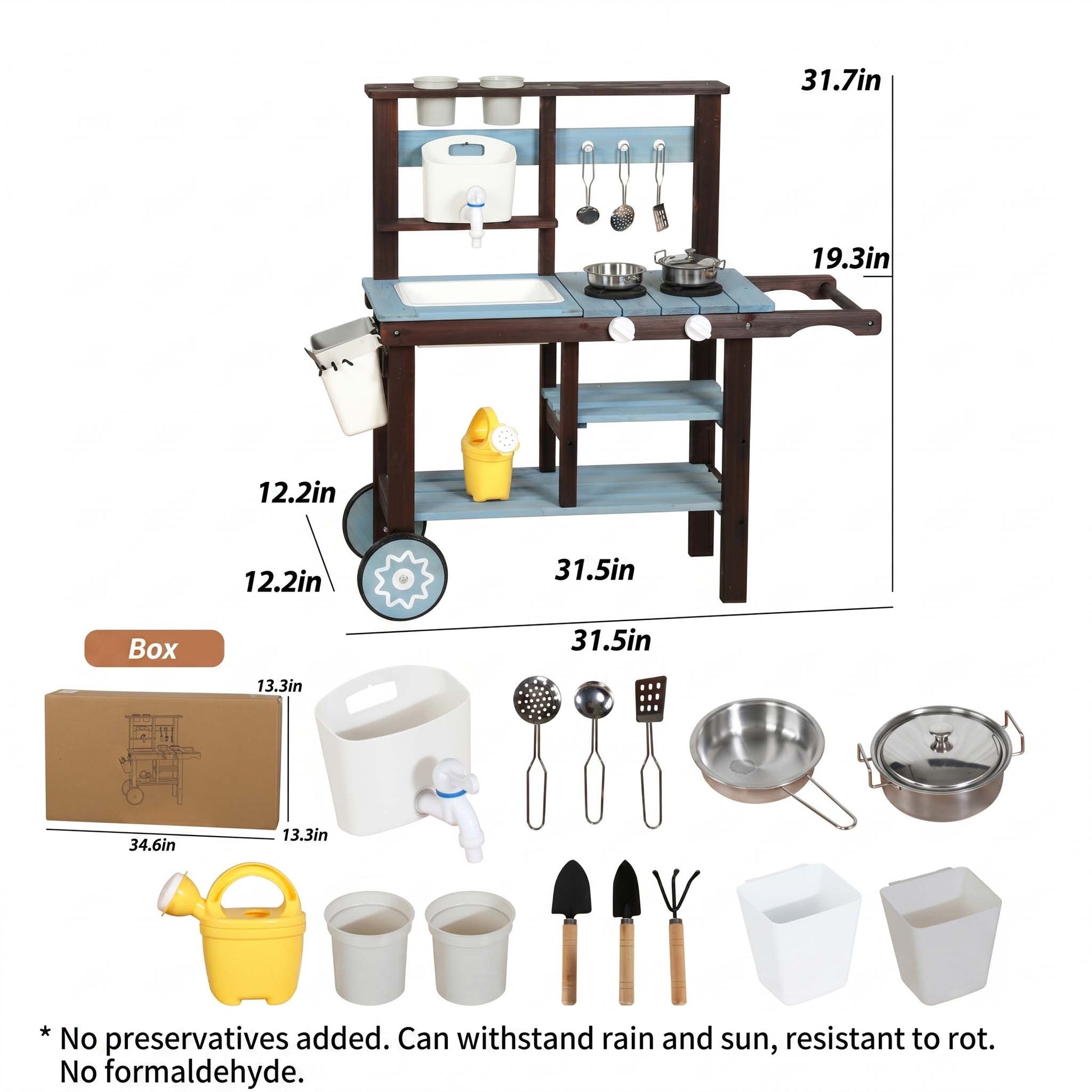 Wooden Outdoor Mud Kitchen Set