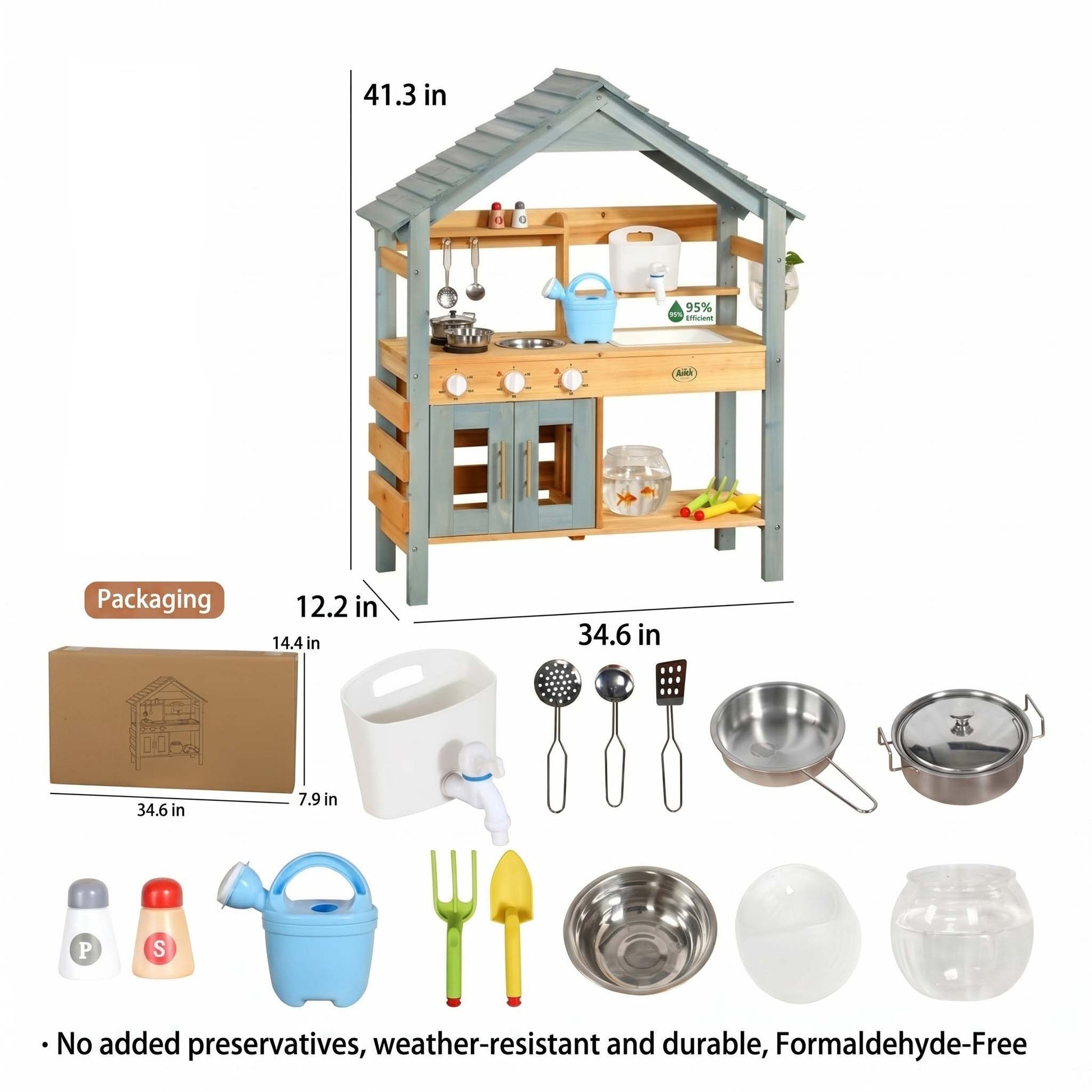 Wooden Playhouse Mud Kitchen