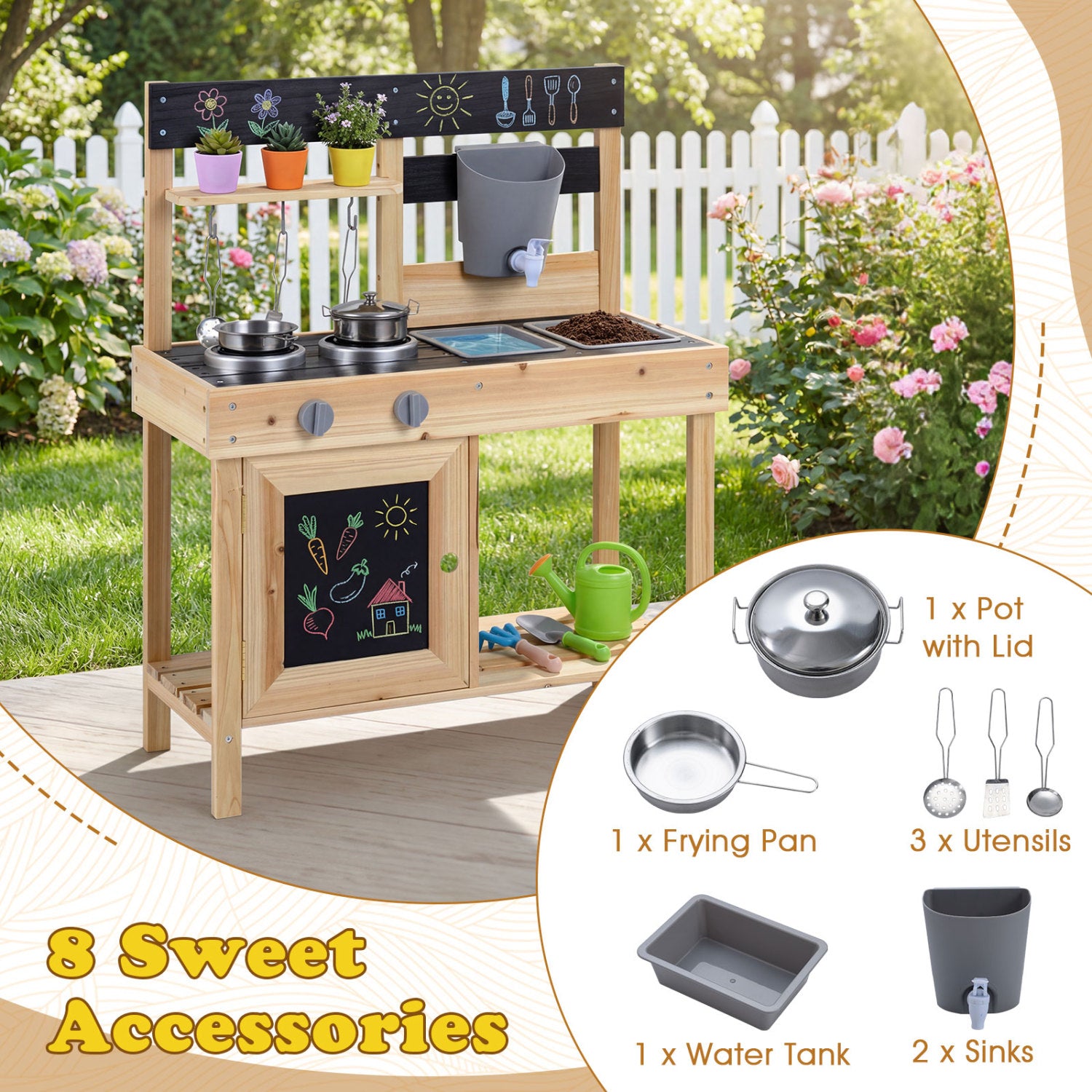 Dual Sink Mud Kitchen for Kids