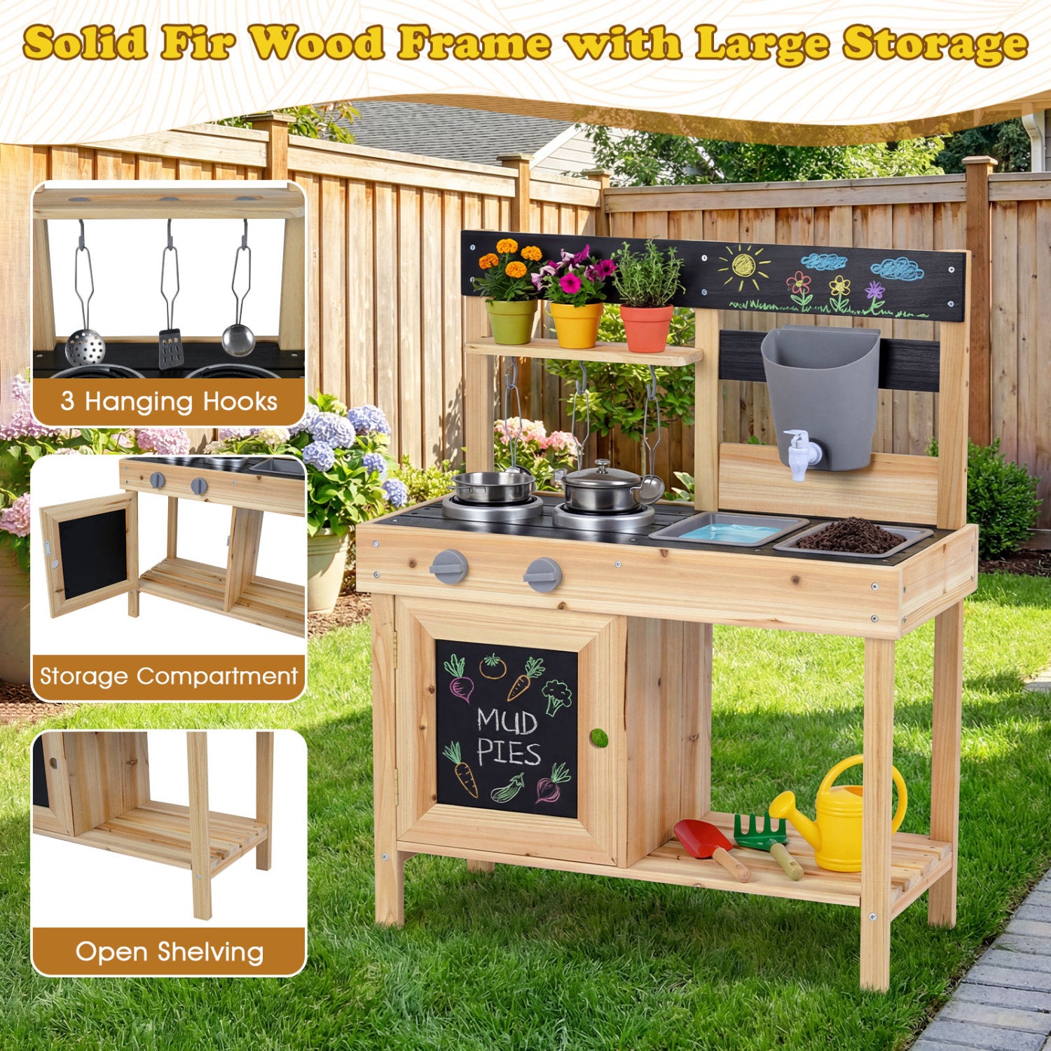 Dual Sink Mud Kitchen for Kids