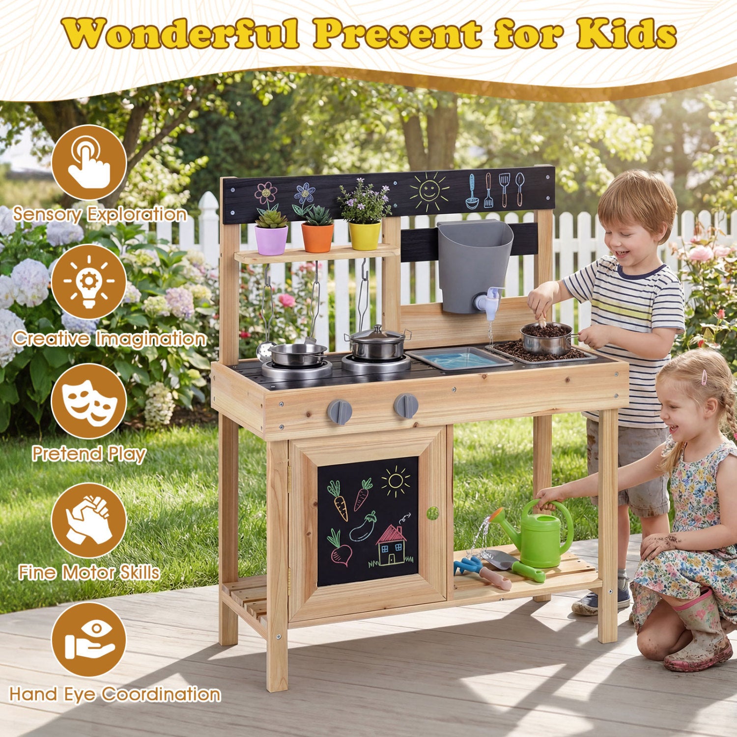 Dual Sink Mud Kitchen for Kids