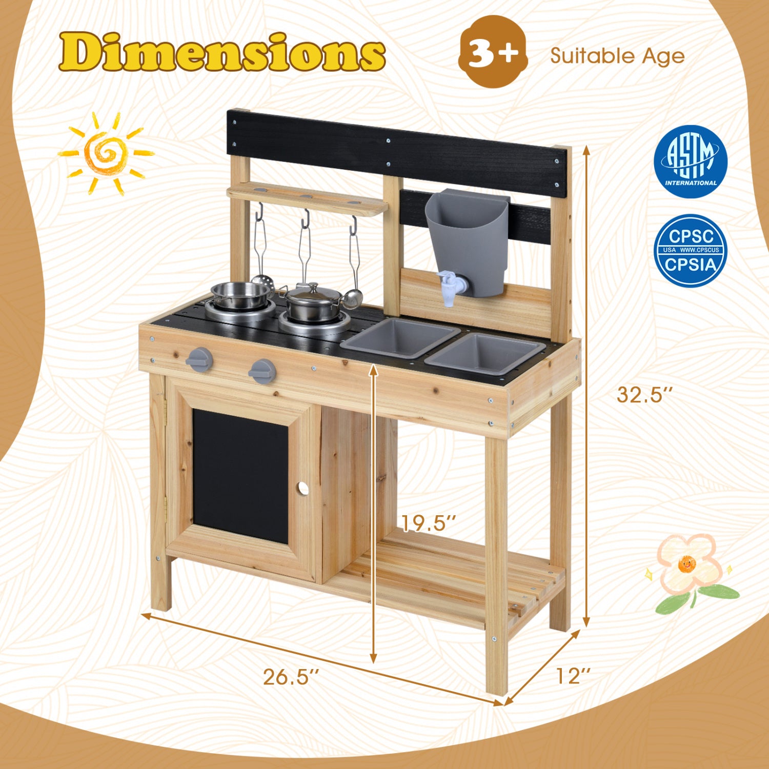 Dual Sink Mud Kitchen for Kids