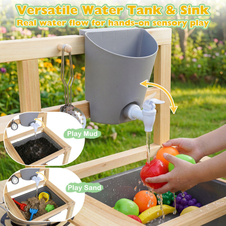 Wooden Botanical Discovery Mud Kitchen with Plant Observation Room