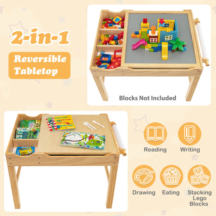 Kids Multi-Activity Desk with Storage & Paper Roll