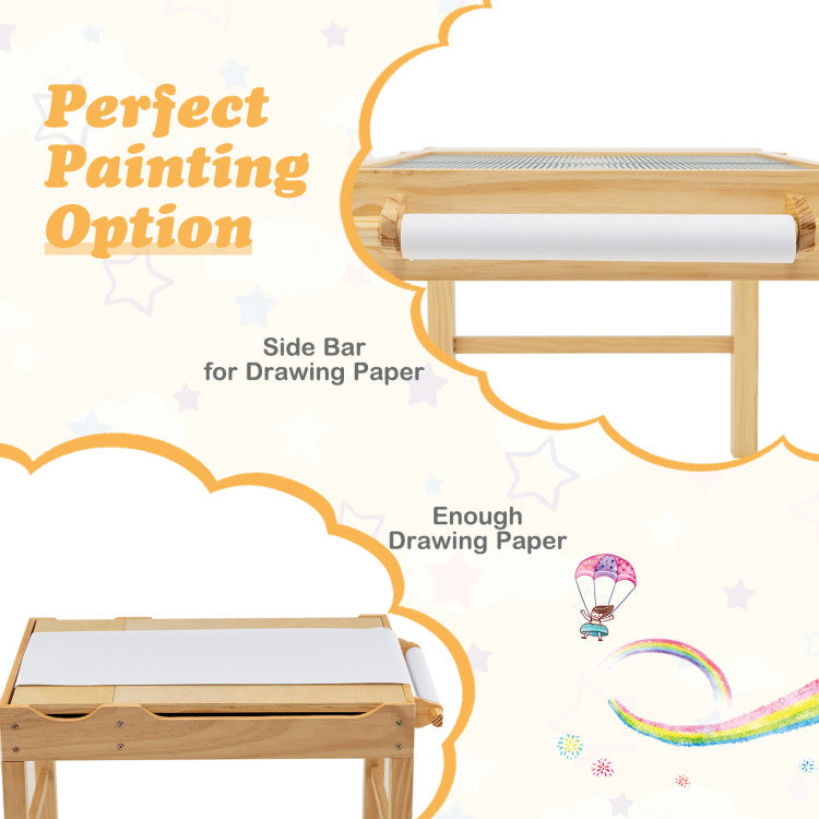 Kids Multi-Activity Desk with Storage & Paper Roll