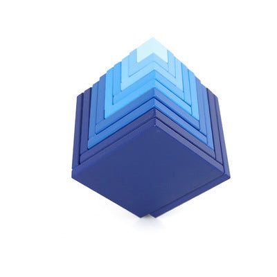 Wooden Montessori 3D Geometric Building Cube Set