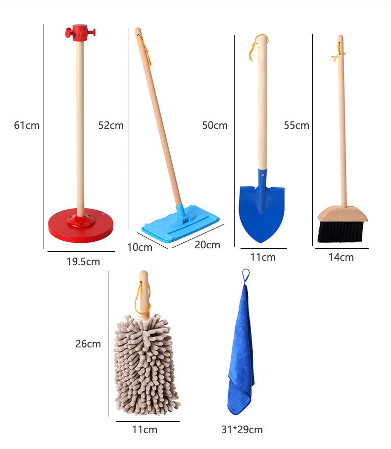 Montessori Toddler Broom and Mop Set with Stand