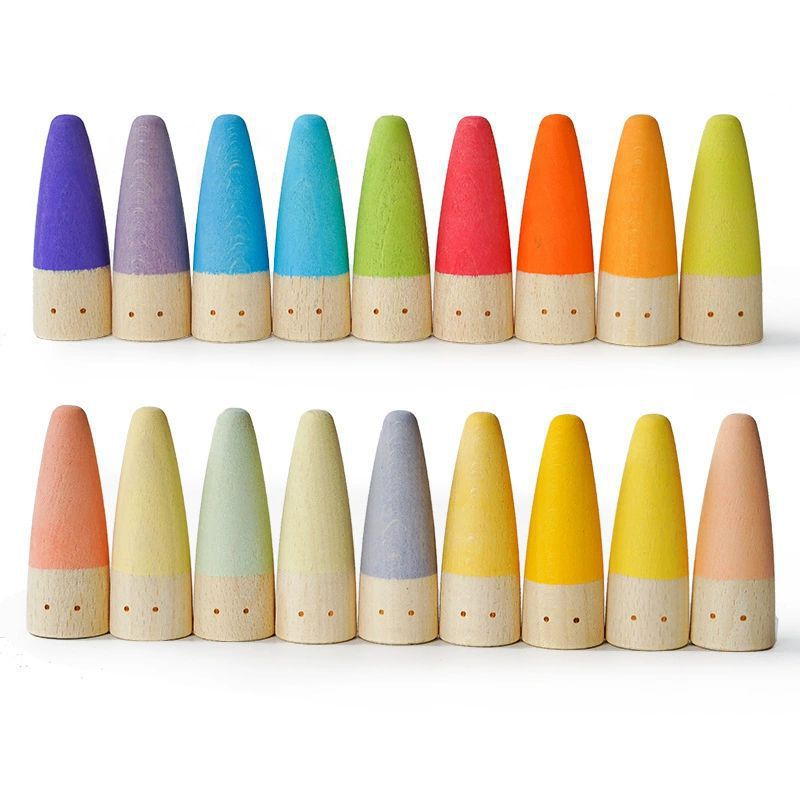 18-Piece Beechwood Open-Ended Small World Figures