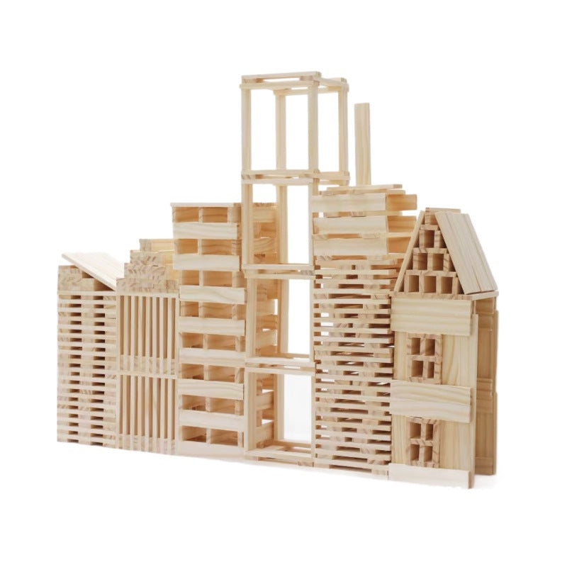 300-Piece STEM Archimedes Wooden Building Blocks Set