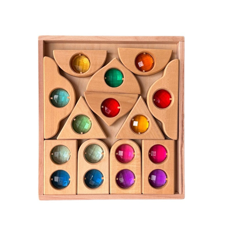 12-Piece Wooden Fairytale Translucent Window Blocks