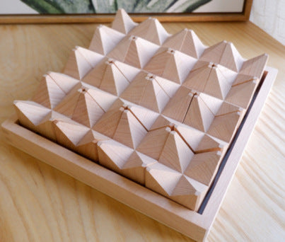 16-Piece Angled Wooden Construction Blocks