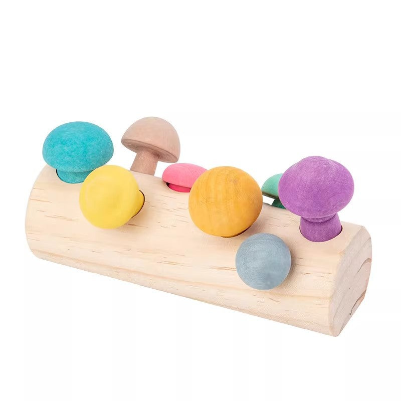 Montessori Wooden Mushroom Color Sorting Toy