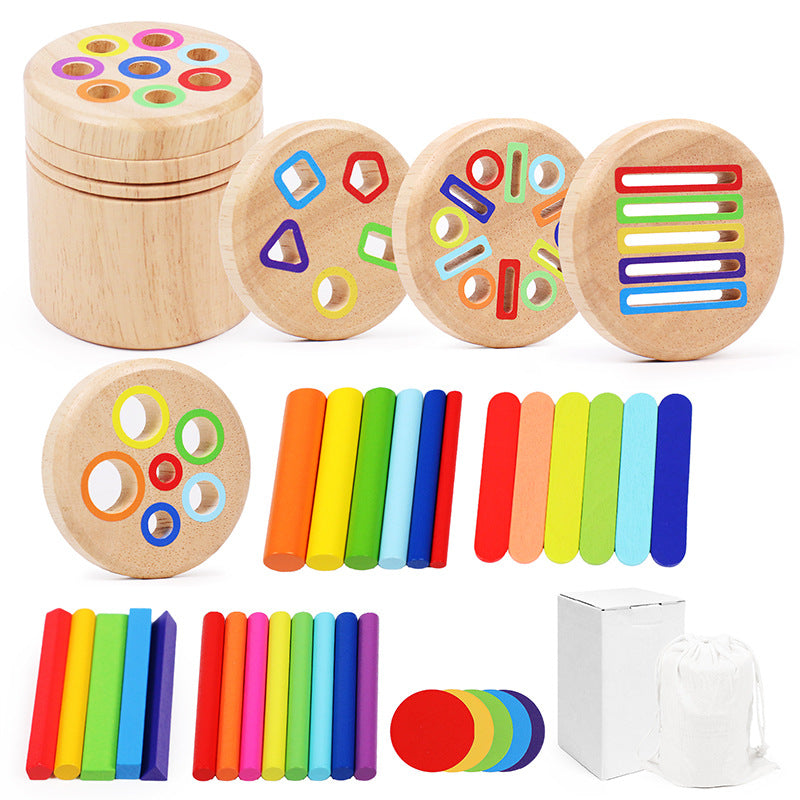 Rainbow Wooden Color Sorting Activity Set