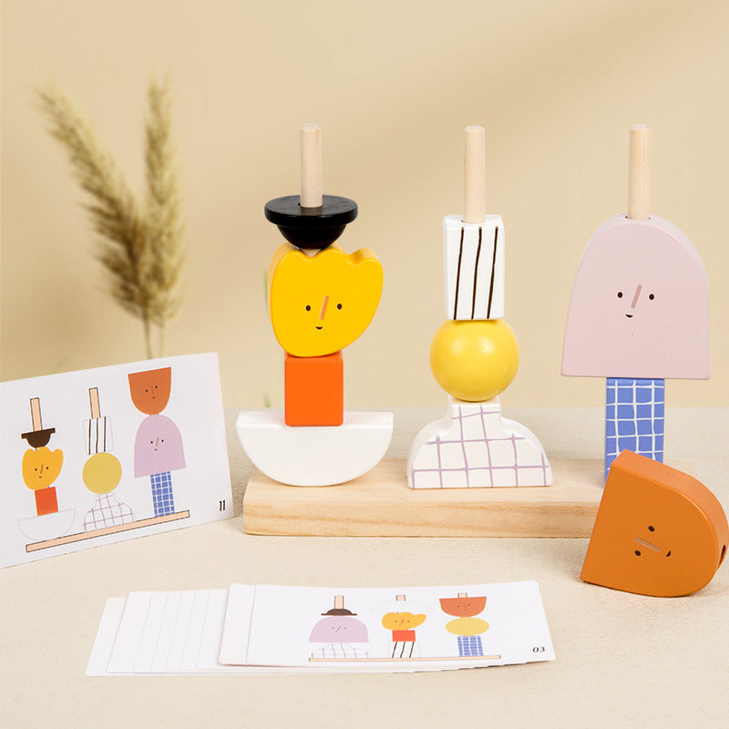 Wooden Sequencing Matching Stacker Toy for Kids
