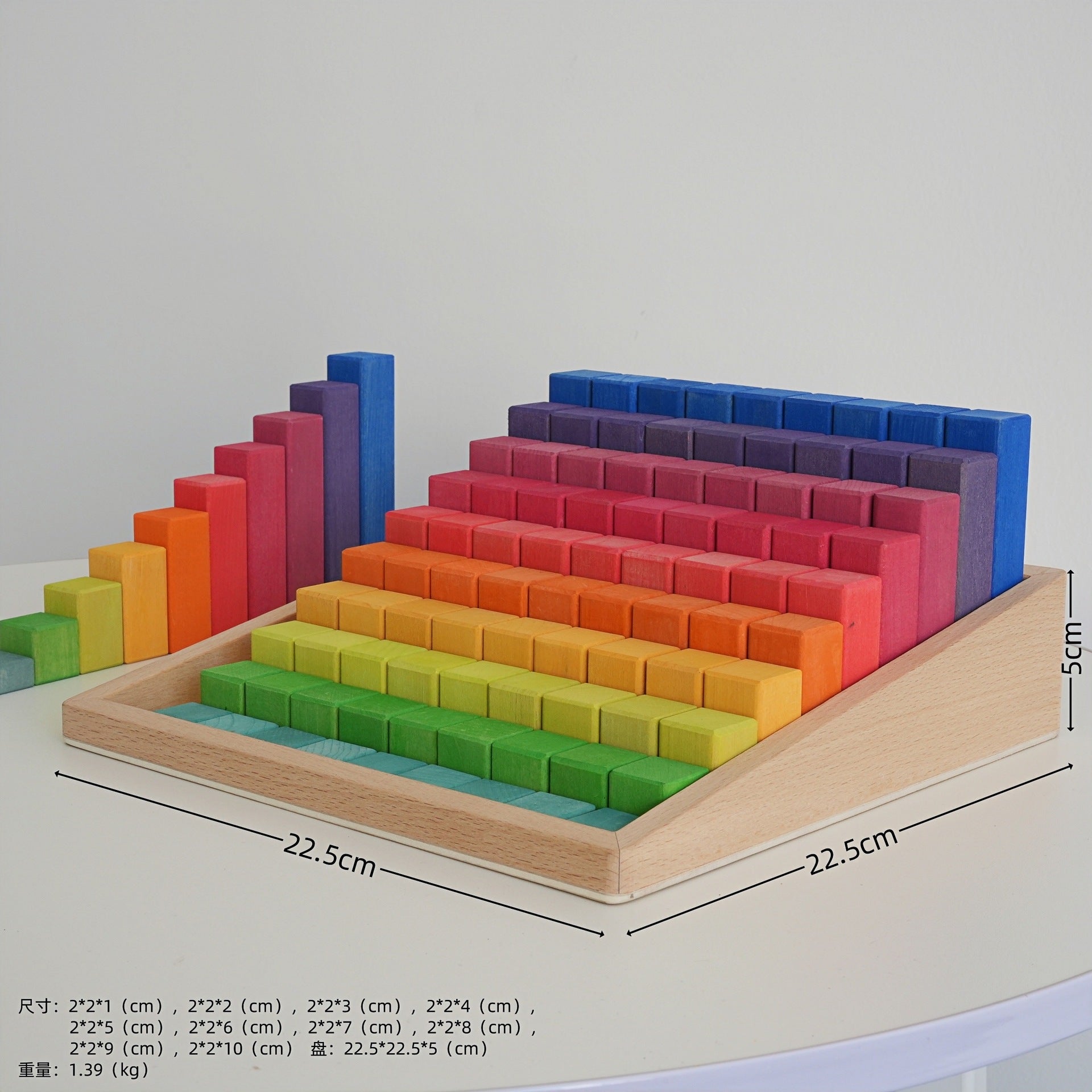 100 Pcs Small Wooden Counting Blocks Set
