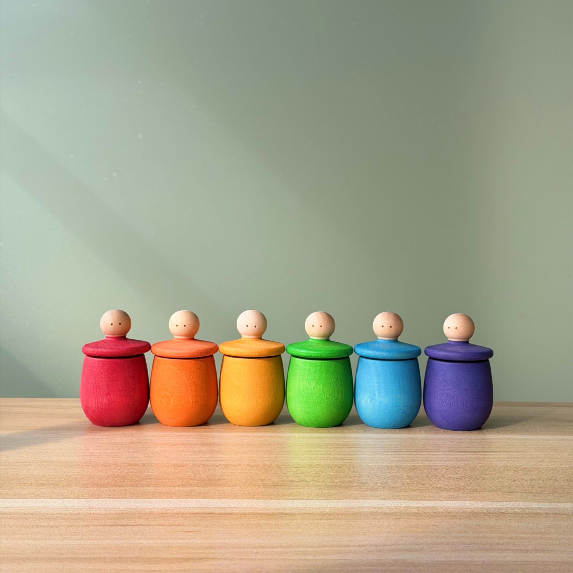 6-Piece Wooden Treasure Boxes & Spinning Tops Set