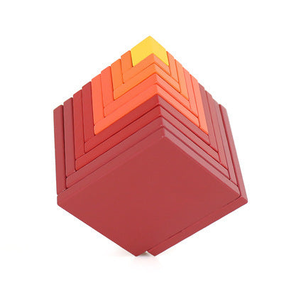 Wooden Montessori 3D Geometric Building Cube Set