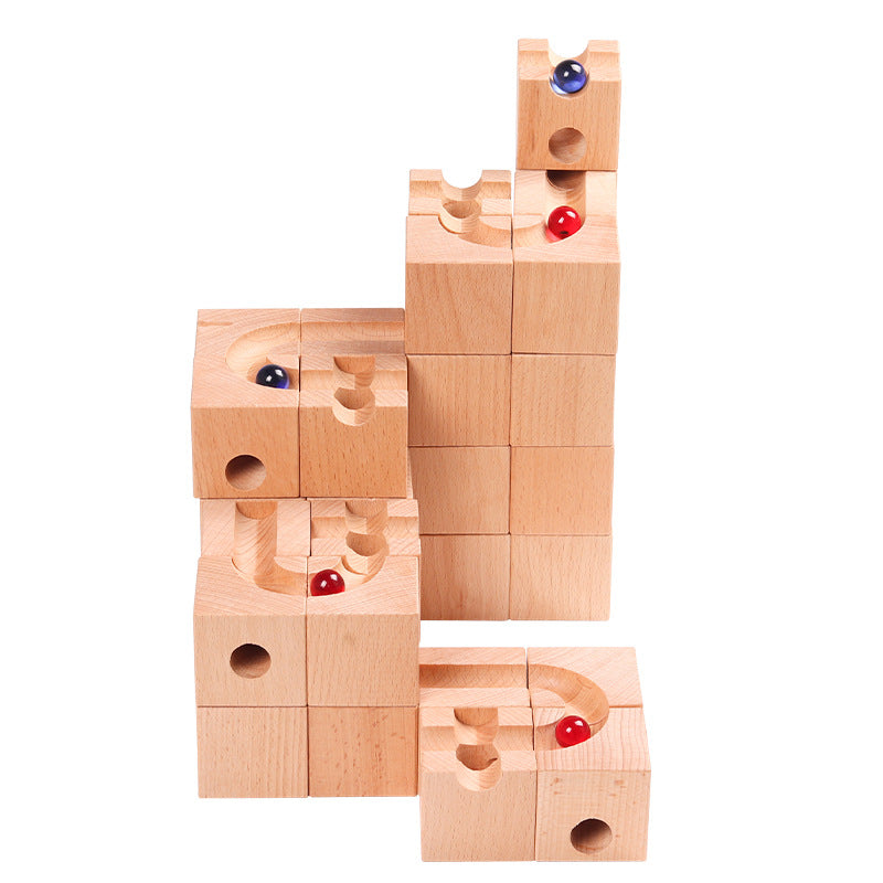 Solid Beech Wood Marble Run Set