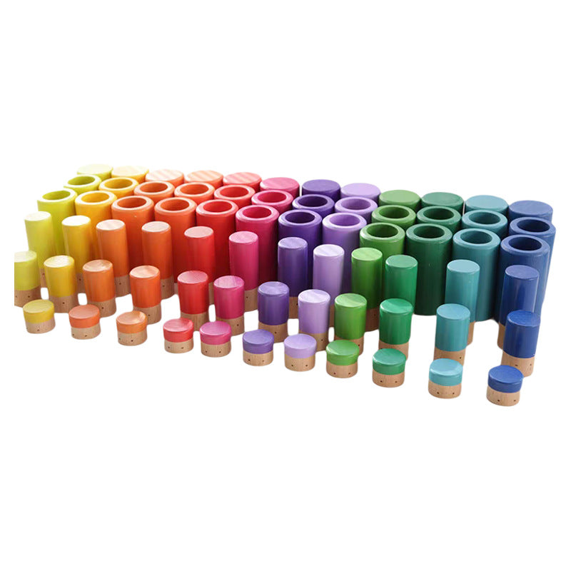72-Piece Wooden Sorting Open-Ended Waldorf Nesting & Stacking Toy