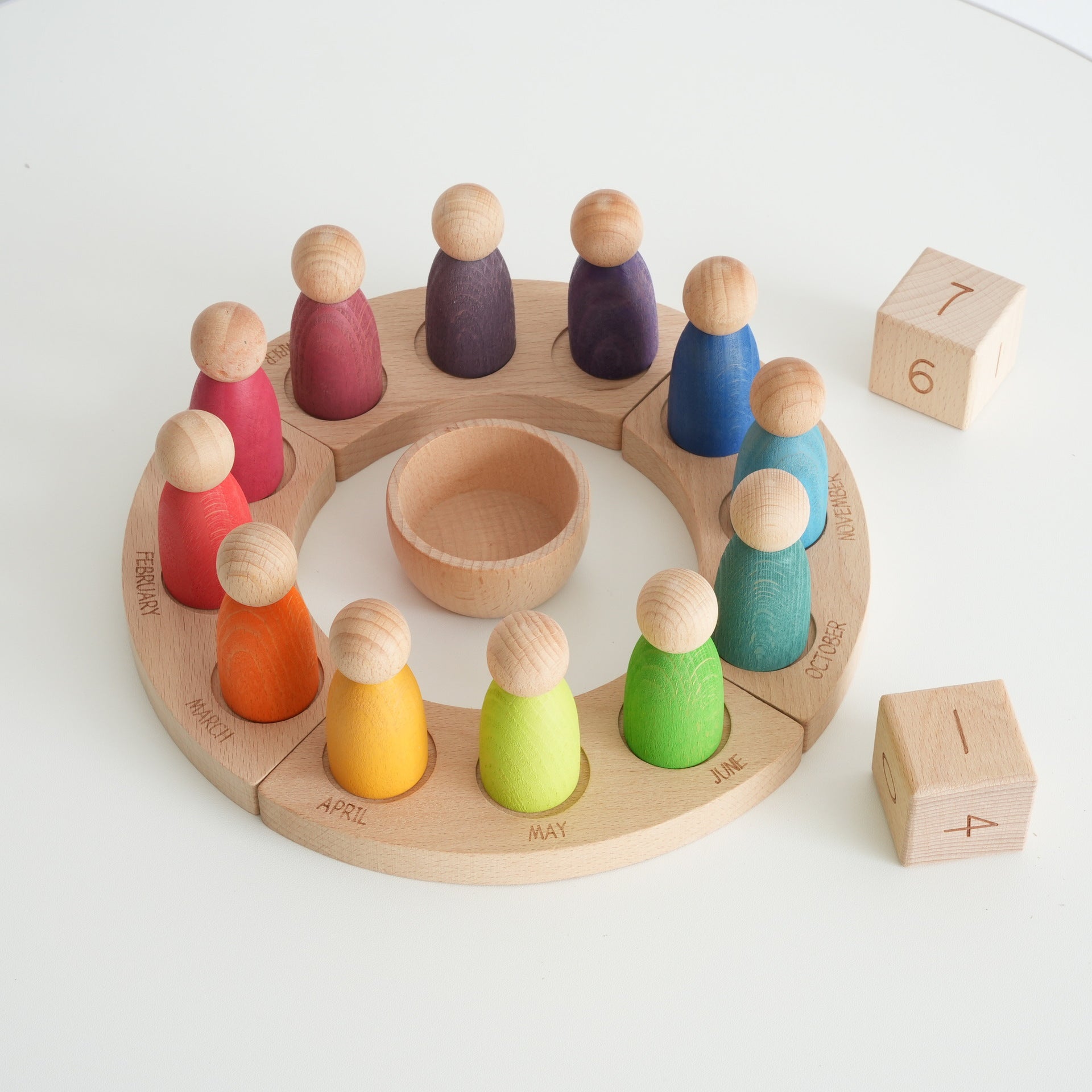 Waldorf Wooden Perpetual Calendar for Kids