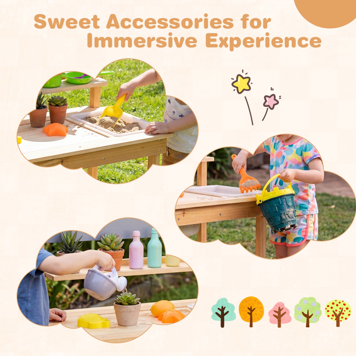 Spacious Outdoor Mud Kitchen with Water Tank & Extended Prep Table