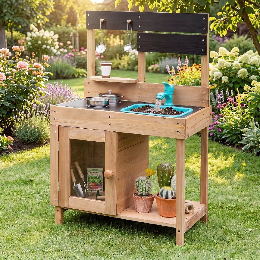 Outdoor Wooden Mud Kitchen