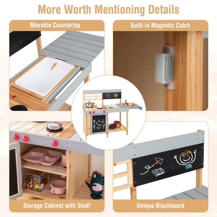 Outdoor Mud Kitchen with Water Dispenser for Kids